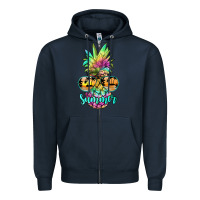 Navy tie dye pineapple, summer Zipper Hoodie - JahusDesignShop