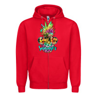Red tie dye pineapple, summer Zipper Hoodie - JahusDesignShop