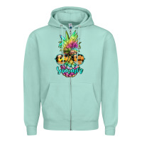 Seafoam tie dye pineapple, summer Zipper Hoodie - JahusDesignShop