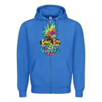 True Royal tie dye pineapple, summer Zipper Hoodie - JahusDesignShop