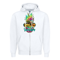 White tie dye pineapple, summer Zipper Hoodie - JahusDesignShop