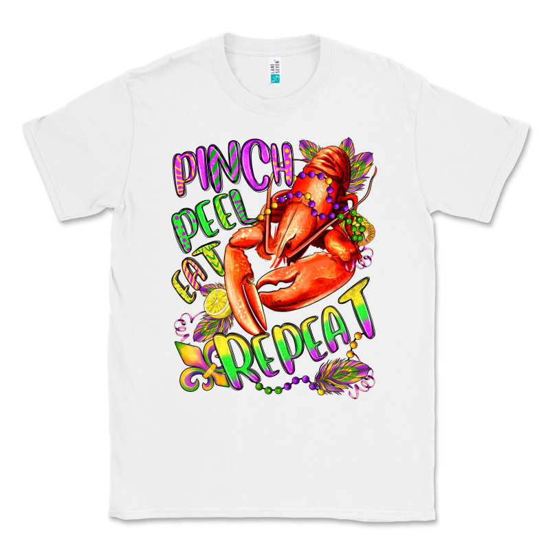 Pinch Peel Eat Repeat Mardi Gras Olivia Classic Tee by OliviaCreatesArt | Teevron