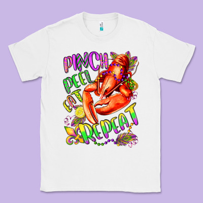 Pinch Peel Eat Repeat Mardi Gras Olivia Classic Tee Designed By Oliviacreatesart