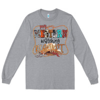 Heather Grey My Western Watching Blanket Long Sleeve Tee - CowhideDigitalArt