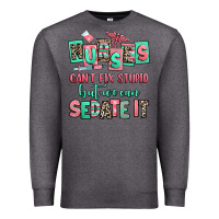 Charcoal Heather nurses cant fix stupid but we can sedate it Premium Sweatshirt - RanaPortraitStore
