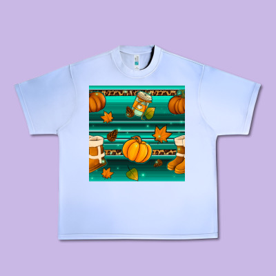 Autumn Seamless Pattern Urban Heavy Tee Designed By Bundleandbundleshop