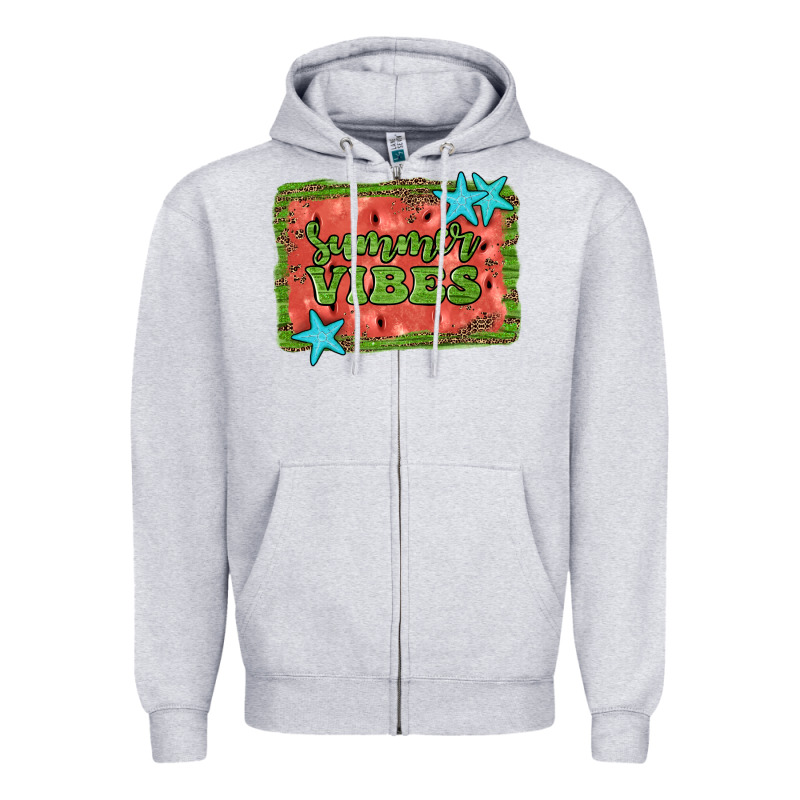Summer Vibes Watermelon Zipper Hoodie by JahusDesignShop | Teevron