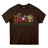 Chocolate Brown Peace love dia de los muertos Mexico Heavy Core Tee - HowdyJamesFarm
