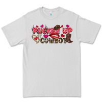 Dove Grey Pucker Up Cowboy Valentine's Day Premium Tee - FaDigitalArtStudio