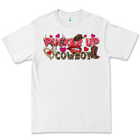 White Pucker Up Cowboy Valentine's Day Premium Tee - FaDigitalArtStudio