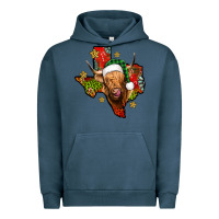 Pigment Midnight Navy christmas texas highland cow Urban Hoodie - Jasminsmagicworld