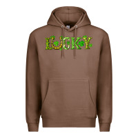 Chestnut st. patrick's day lucky with clovers and horseshoe Premium Hoodie - RanaPortraitStore