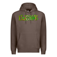 Coffee st. patrick's day lucky with clovers and horseshoe Premium Hoodie - RanaPortraitStore