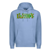 Colony Blue st. patrick's day lucky with clovers and horseshoe Premium Hoodie - RanaPortraitStore