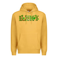 Mustard st. patrick's day lucky with clovers and horseshoe Premium Hoodie - RanaPortraitStore