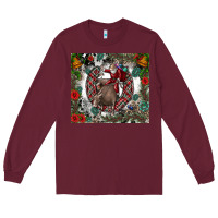 Burgundy Rodeo Santa Long Sleeve Tee - CowhideDigitalArt