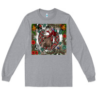 Heather Grey Rodeo Santa Long Sleeve Tee - CowhideDigitalArt
