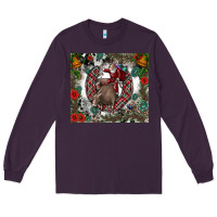 Plum Rodeo Santa Long Sleeve Tee - CowhideDigitalArt