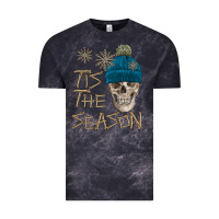 Cloud Black skull tis the season winter Vintage Tee - FaDigitalArtStudio