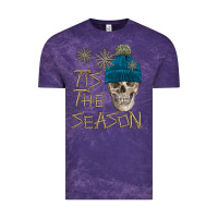 Cloud Purple skull tis the season winter Vintage Tee - FaDigitalArtStudio