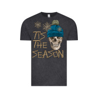 Vintage Black skull tis the season winter Vintage Tee - FaDigitalArtStudio