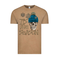 Vintage Coffee skull tis the season winter Vintage Tee - FaDigitalArtStudio