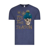 Vintage Denim skull tis the season winter Vintage Tee - FaDigitalArtStudio