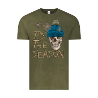Vintage Olive skull tis the season winter Vintage Tee - FaDigitalArtStudio