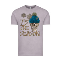 Vintage Zinc skull tis the season winter Vintage Tee - FaDigitalArtStudio