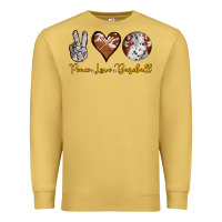 Antique Gold peace love baseball Premium Sweatshirt - RanaPortraitStore