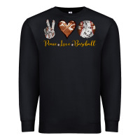 Black peace love baseball Premium Sweatshirt - RanaPortraitStore