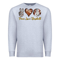 Heather Grey peace love baseball Premium Sweatshirt - RanaPortraitStore