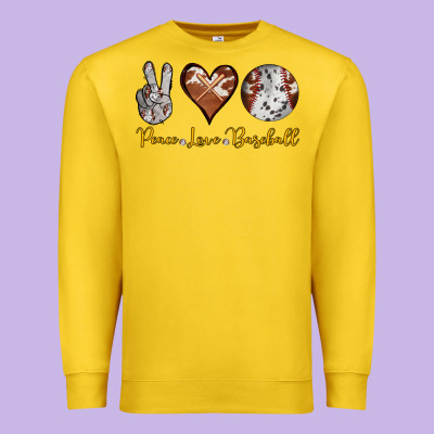 Peace Love Baseball Premium Sweatshirt Designed By Ranaportraitstore