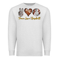 Oatmeal Heather peace love baseball Premium Sweatshirt - RanaPortraitStore
