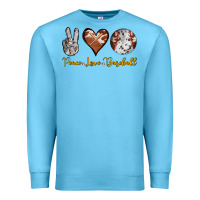 Ocean Blue peace love baseball Premium Sweatshirt - RanaPortraitStore