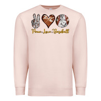 Pale Pink peace love baseball Premium Sweatshirt - RanaPortraitStore