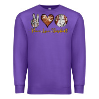 Purple peace love baseball Premium Sweatshirt - RanaPortraitStore