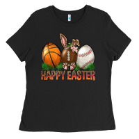 Black Happy Easter Sports Ladies Tee - BundleAndBundleShop