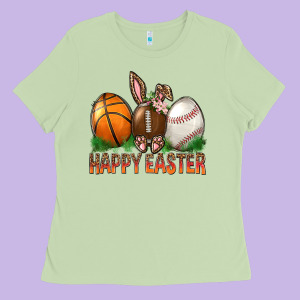 Happy Easter Sports Ladies Tee Designed By Bundleandbundleshop