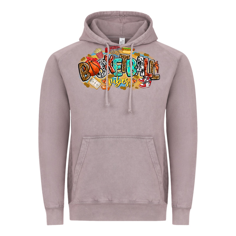 Basketball Vibes Vintage Hoodie by CowhideDigitalArt | Teevron