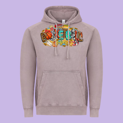 Basketball Vibes Vintage Hoodie Designed By Cowhidedigitalart