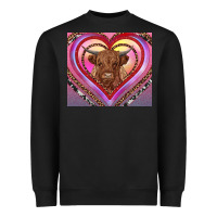 Black highland cow valentine's day Heavyweight Sweatshirt - RanaPortraitStore