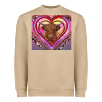 Mushroom highland cow valentine's day Heavyweight Sweatshirt - RanaPortraitStore