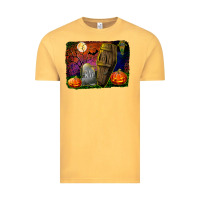 Vintage Mustard headstone and coffin background Vintage Tee - BundleAndBundleShop