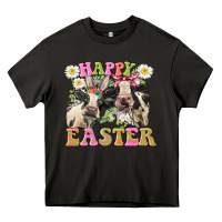 Asphalt Happy Easter Heifers Easter Day Heavy Core Tee - CowGirlArtShop