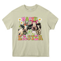 Mossy Happy Easter Heifers Easter Day Heavy Core Tee - CowGirlArtShop
