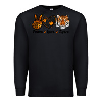 Black peace love tigers Premium Sweatshirt - RanaPortraitStore