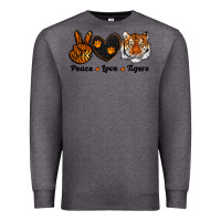 Charcoal Heather peace love tigers Premium Sweatshirt - RanaPortraitStore