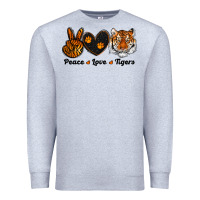 Heather Grey peace love tigers Premium Sweatshirt - RanaPortraitStore