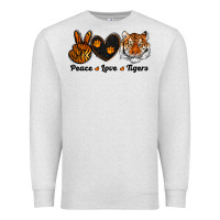 Oatmeal Heather peace love tigers Premium Sweatshirt - RanaPortraitStore